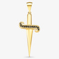 Pingente Espada 3D com Pedras em Ouro Amarelo 18K
