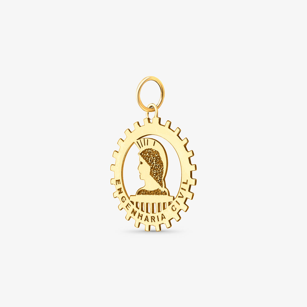 Pingente Formatura Engenharia Civil T.P. em Ouro Amarelo 18K