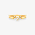 Anel Chuveiro Lua com Diamante em Ouro Amarelo 18K