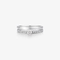 Anel Solitário Lótus com Diamantes em Ouro Branco 18K