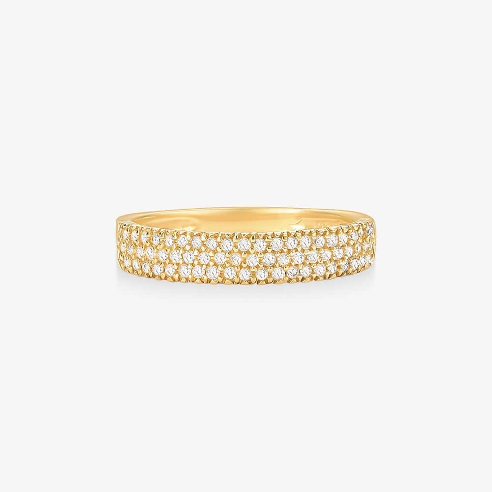 Anel Meia Aliança Orion com Diamantes em Ouro Amarelo 18K