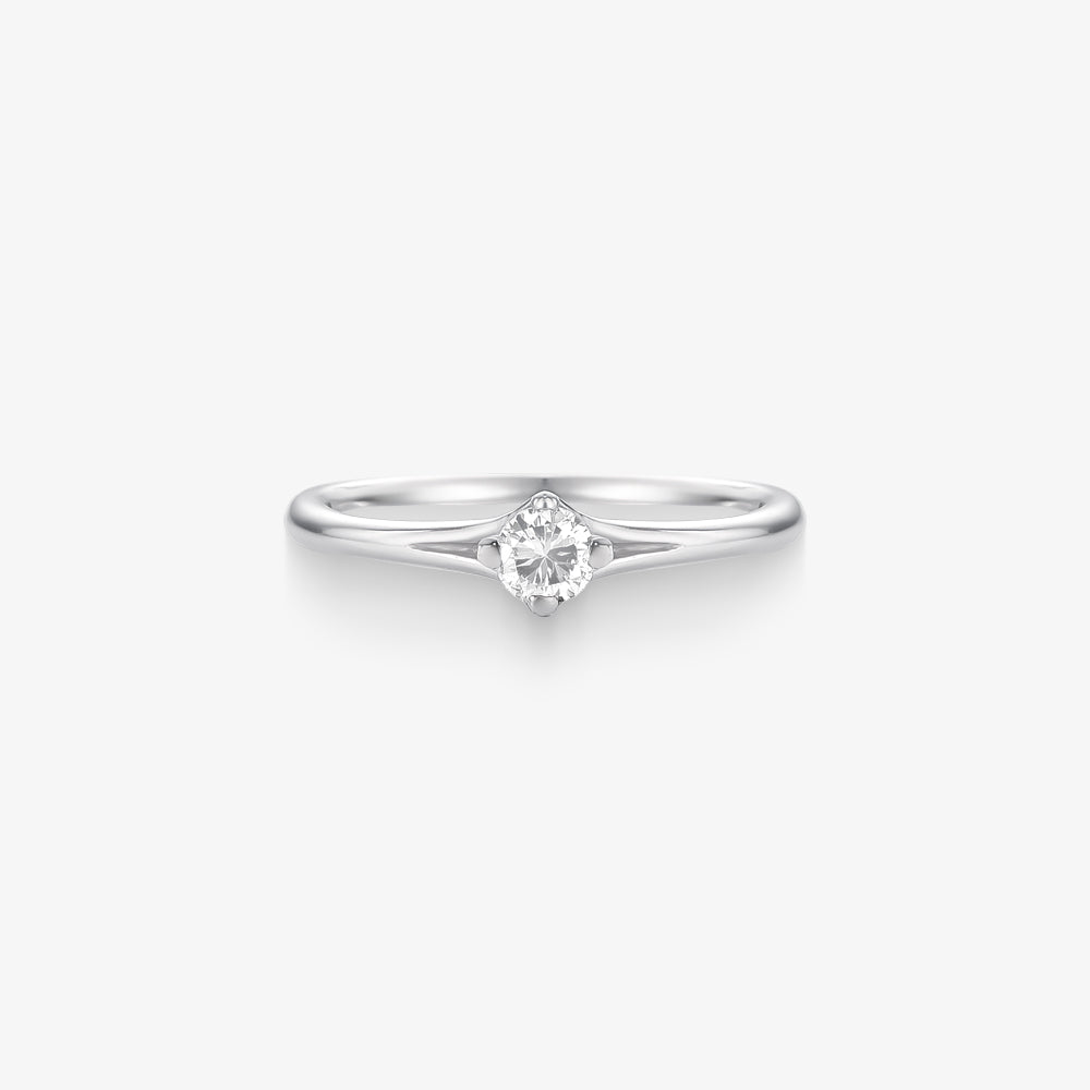 Anel Solitário Monarch com Diamante em Ouro Branco 18K