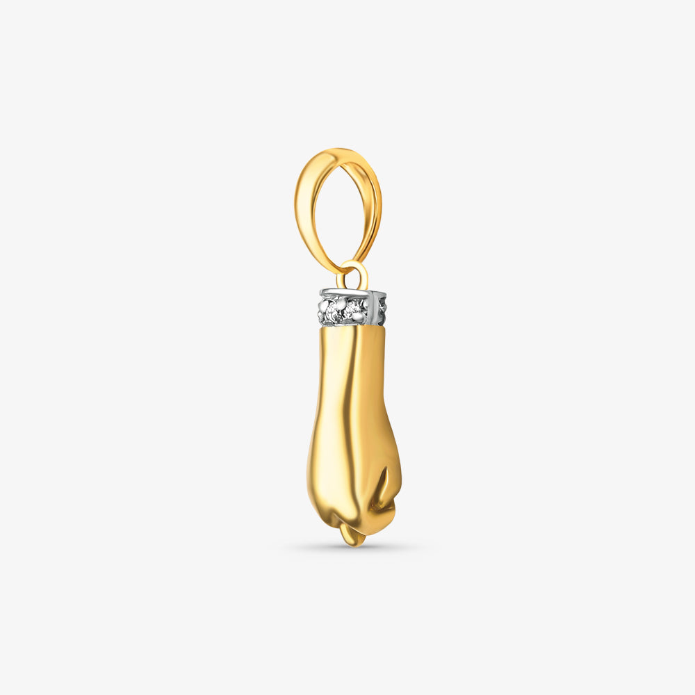 Pingente Figa com Diamantes em Ouro Amarelo 18K