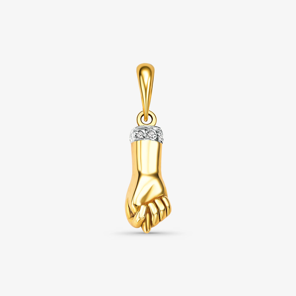 Pingente Figa com Diamantes em Ouro Amarelo 18K