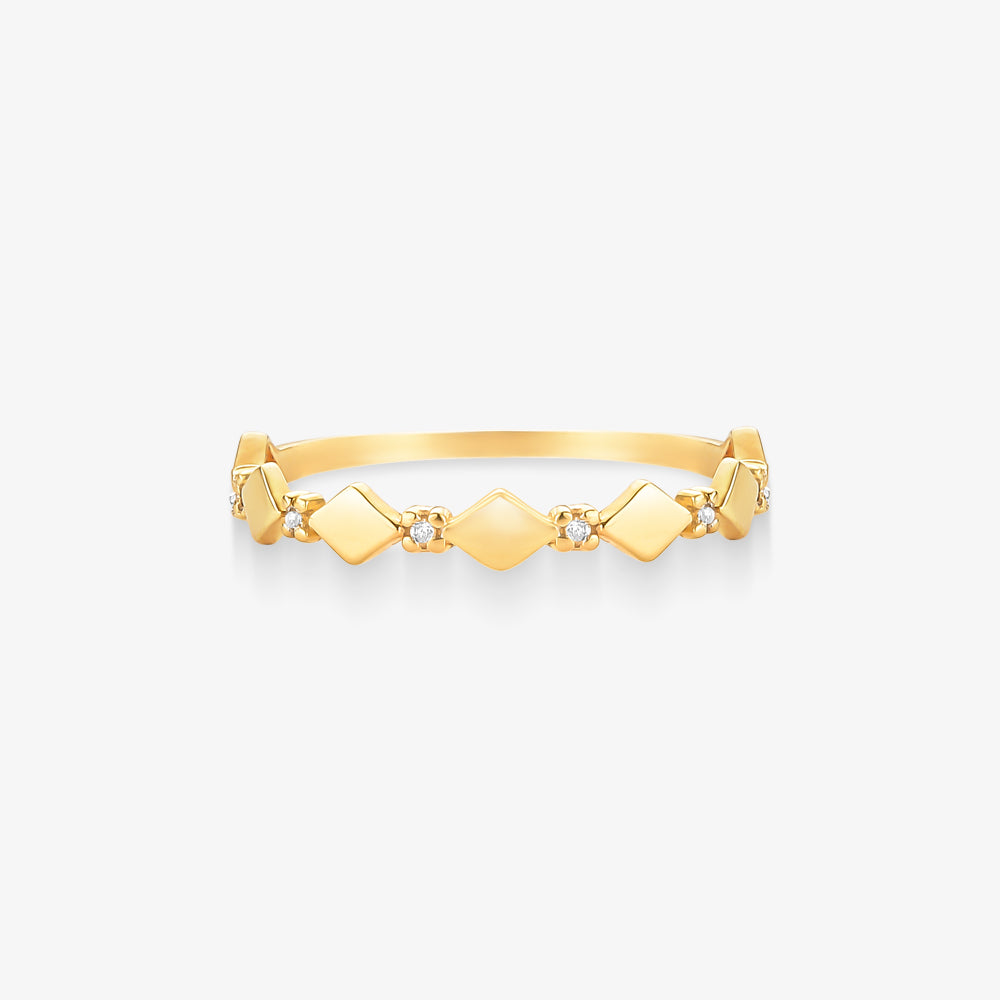 Anel Losangos em Ouro 18K