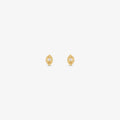 Brinco Navete com Pedras Baby em Ouro Amarelo 18K