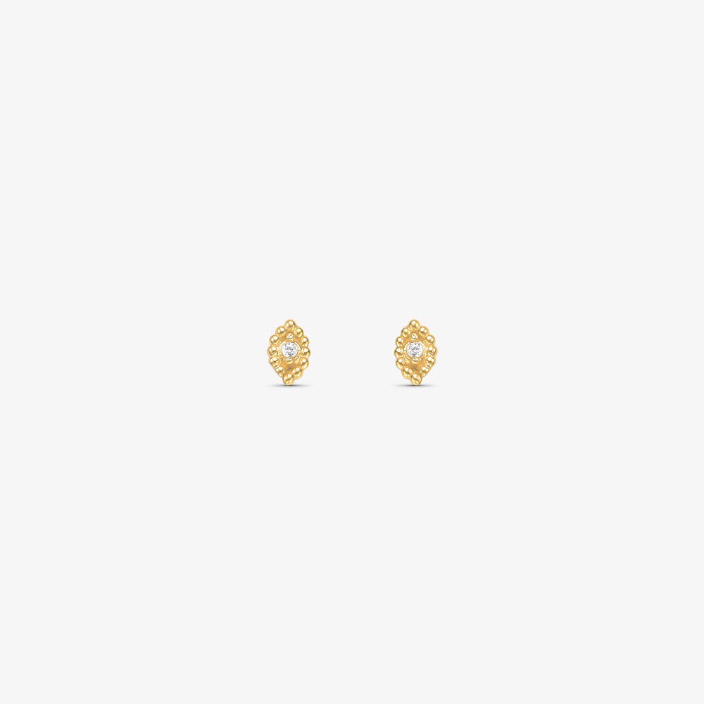 Brinco Navete com Pedras Baby em Ouro Amarelo 18K