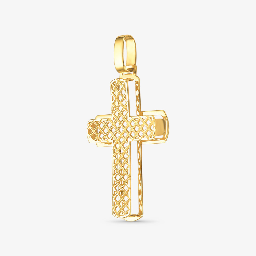 Pingente Cruz Vazada em Ouro Amarelo 18K