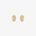 Brinco Argola P com Pedras em Ouro Amarelo 18K