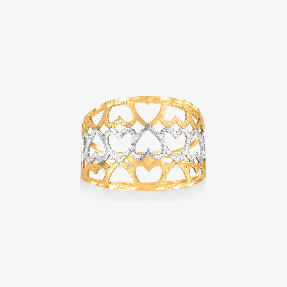 Anel Estampo Trabalhado em Ouro Amarelo 18k