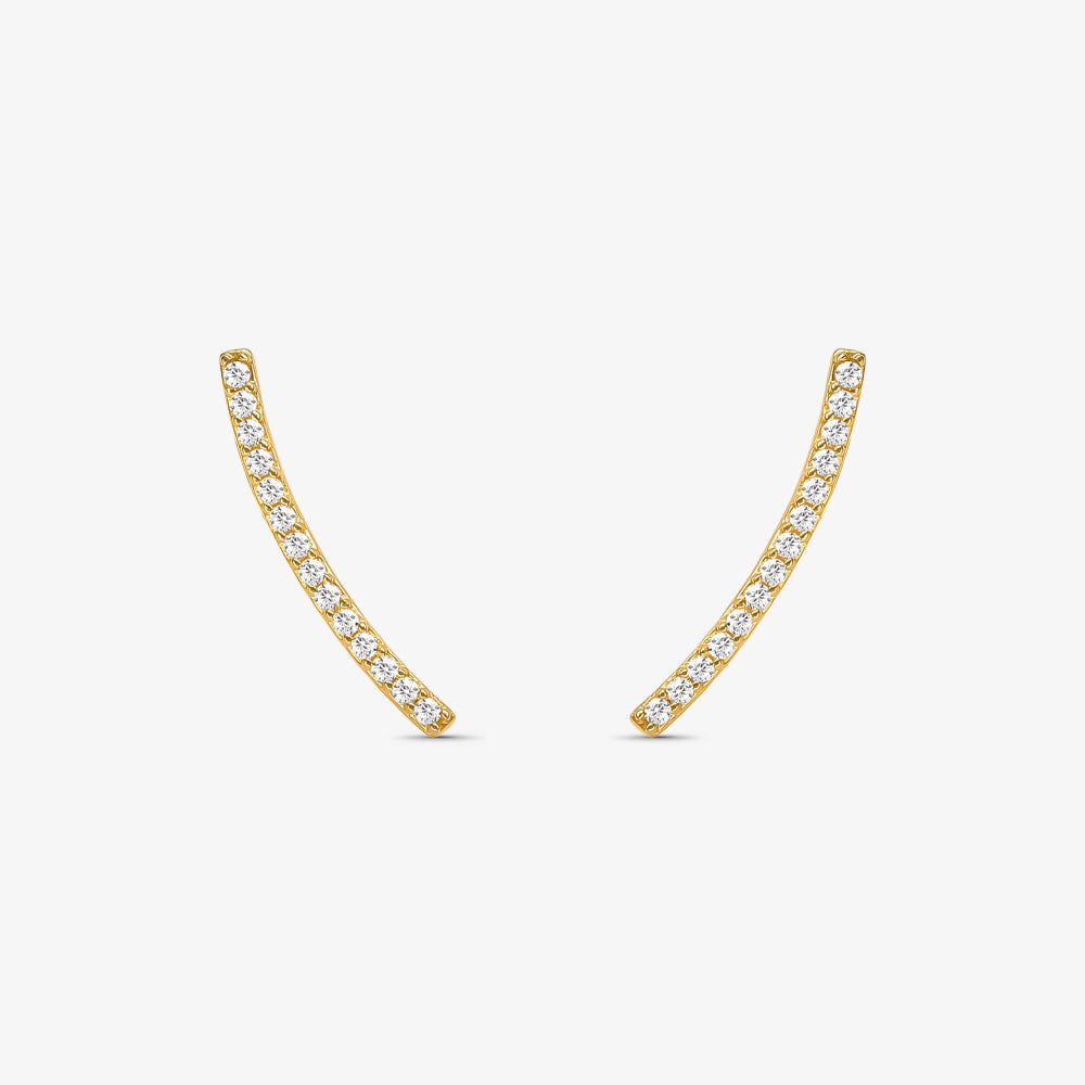 Brinco Arco com Pedras Ouro Amarelo 18K