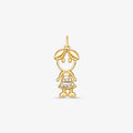 Pingente Menino Franja com Pedra em Ouro Amarelo 18K
