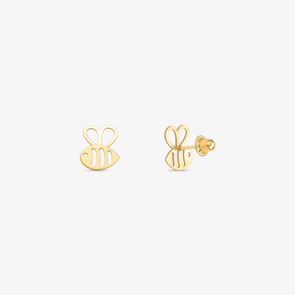 Brinco Baby Abelhinha em Ouro Amarelo 18K
