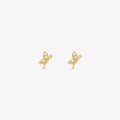 Brinco Baby Meia Borboleta com Pedras em Ouro Amarelo 18K