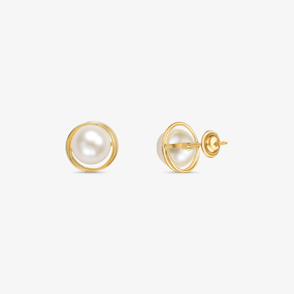 Brinco Rococó Pérola Natural em Ouro Amarelo 18K