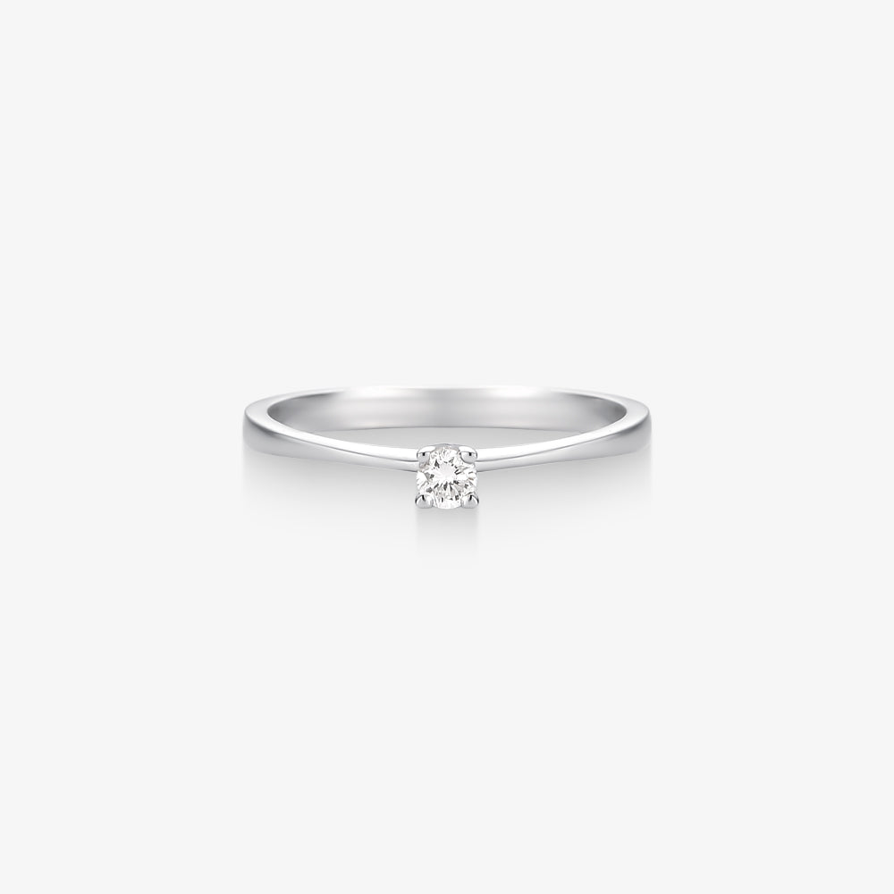 Anel Solitário Orion com Diamante em Ouro Branco 18K