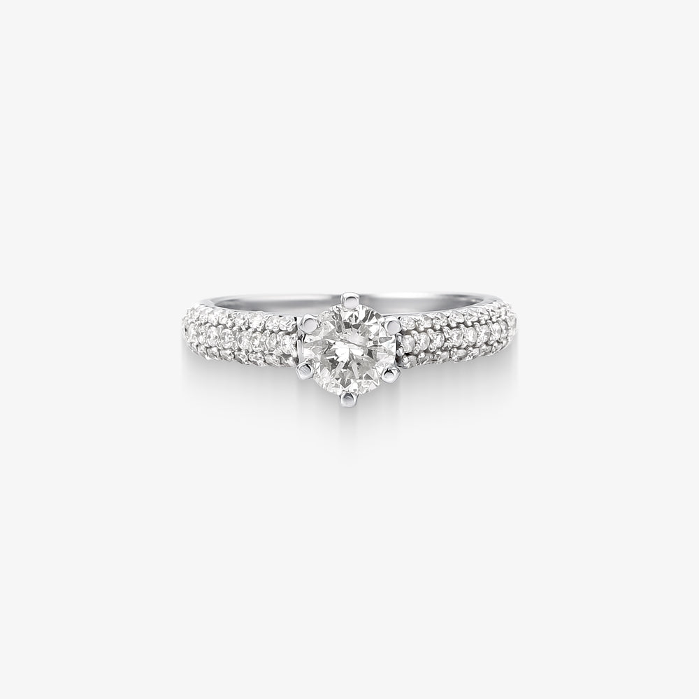 Anel Solitário Infinity com Diamante em Ouro Branco 18K