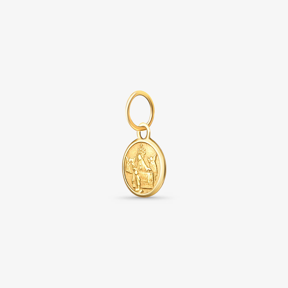 Pingente Medalha Primeira Comunhão em Ouro Amarelo 18K