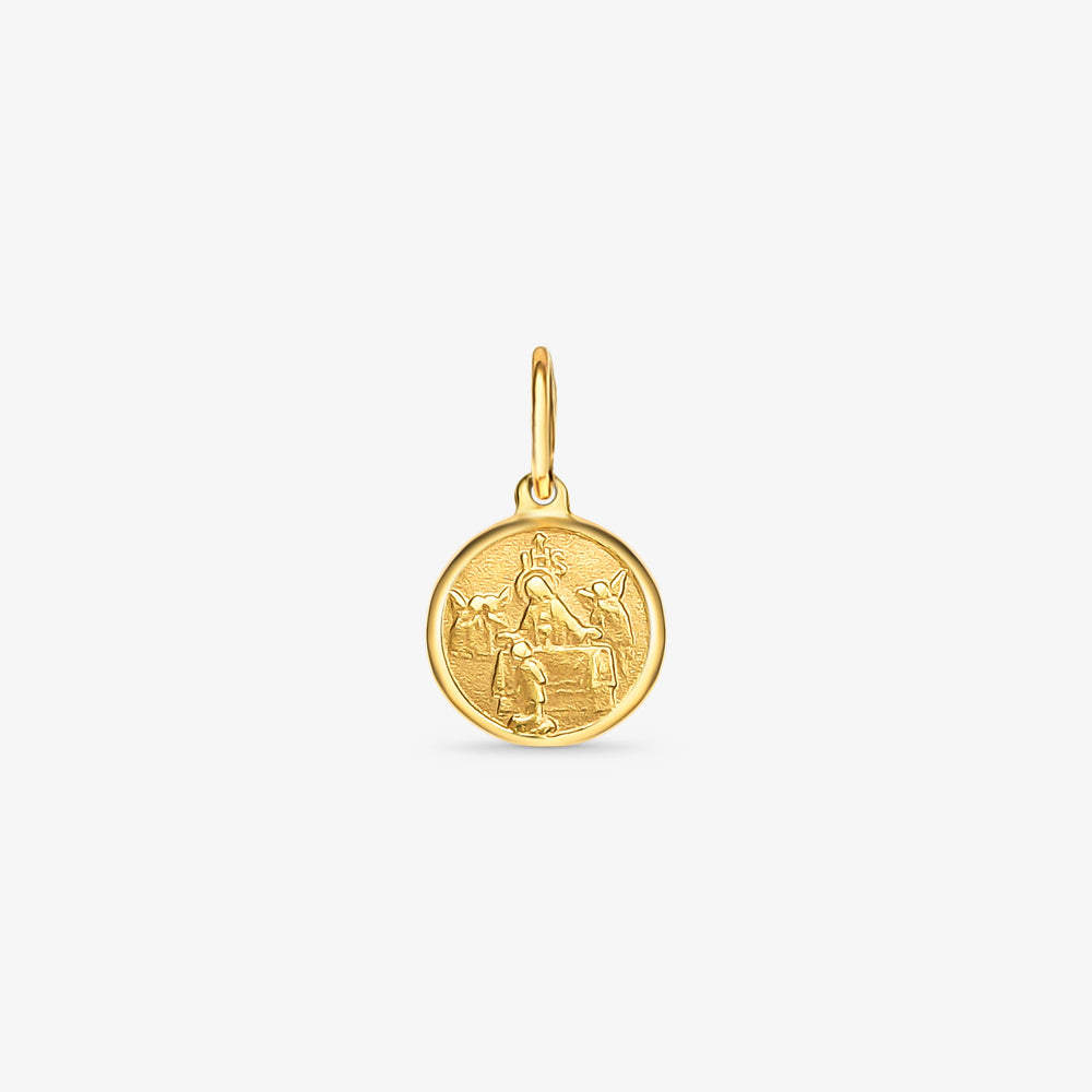 Pingente Medalha Primeira Comunhão em Ouro Amarelo 18K