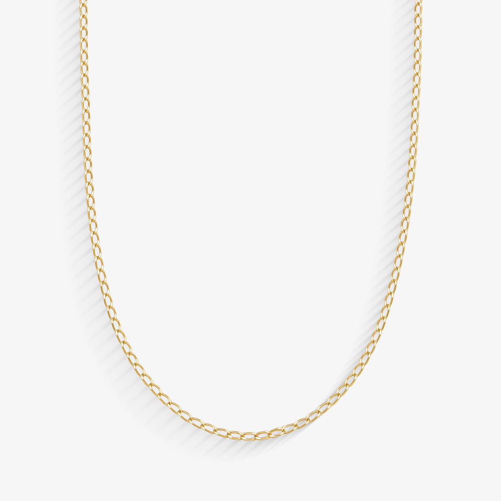 Corrente Grumet Alongada em Ouro Amarelo 18K, 50cm