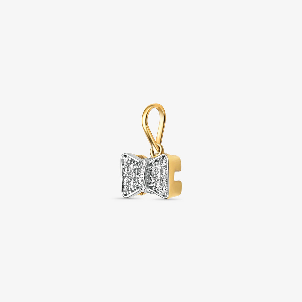 Pingente Lacinho com Pedras em Ouro Amarelo 18K