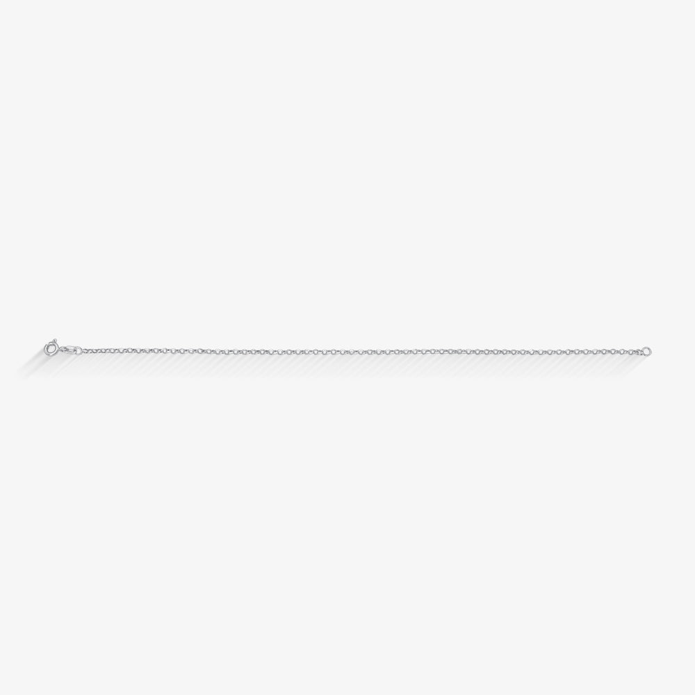 Pulseira Elo Português Diamantada em Ouro Branco 18K, 18,5cm