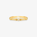 Anel Linha com Diamante em Ouro Amarelo 18K