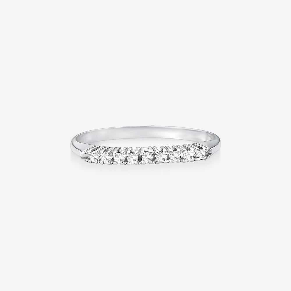 Anel Meia Aliança Atena com Diamantes em Ouro Amarelo 18K