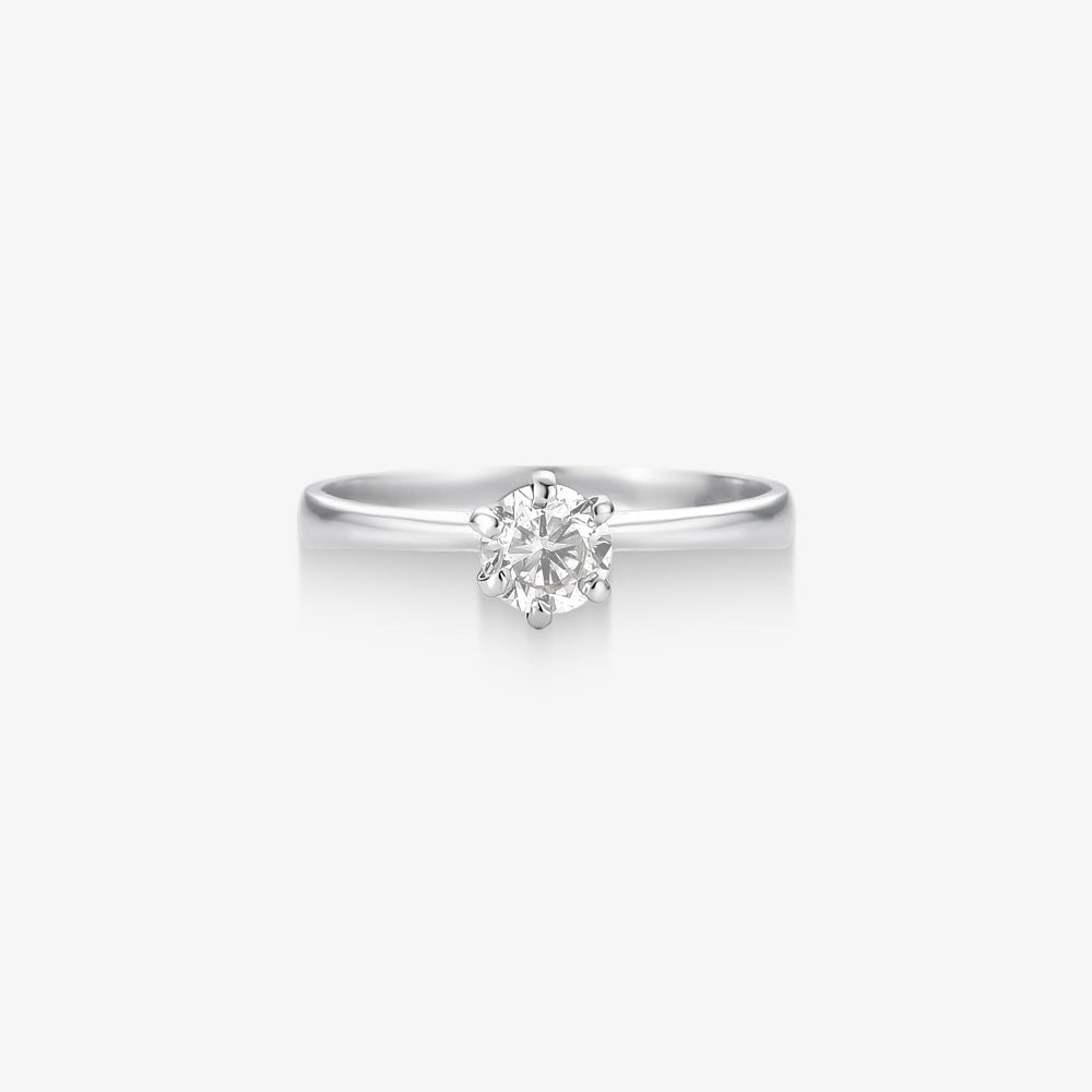 Anel Solitário Arcádia com Diamante em Ouro Branco 18K