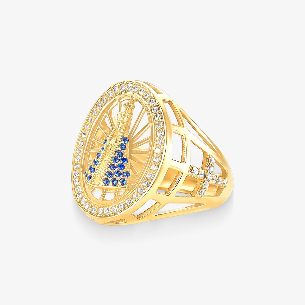 Anel N.Sra Aparecida em Ouro Amarelo 18K