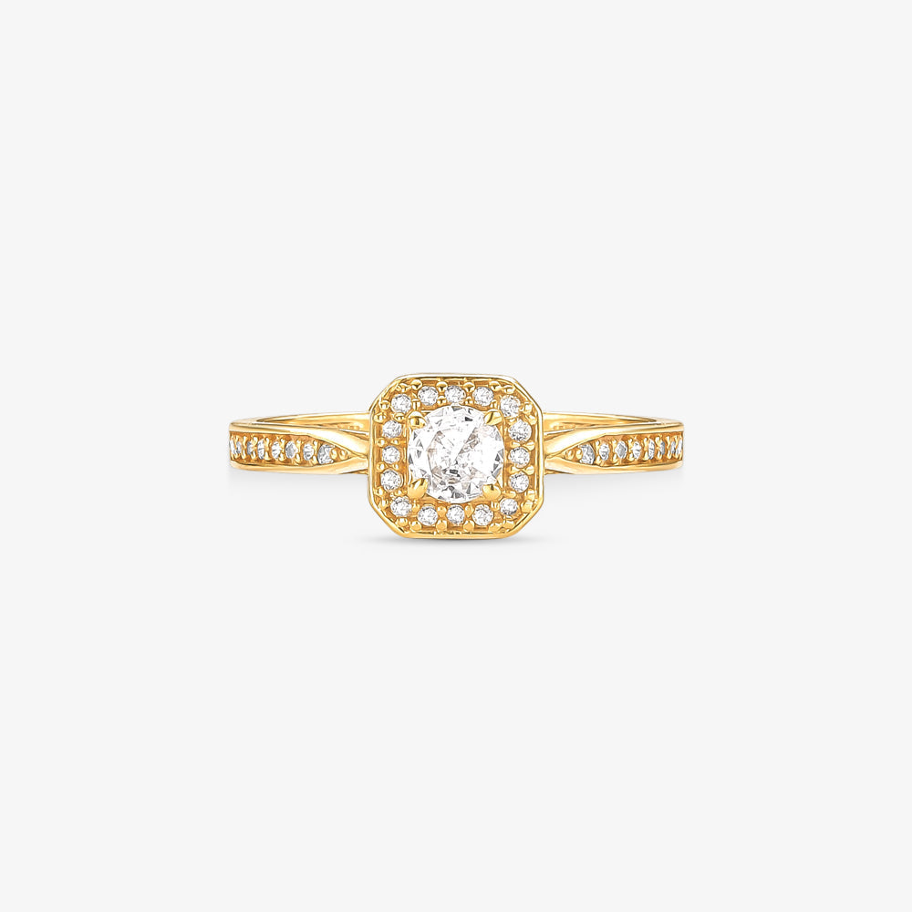 Anel Solitário Soberano em Ouro Amarelo 18K