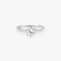 Anel Solitário Fiore com Diamante em Ouro Branco 18K