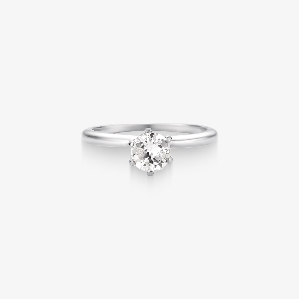 Anel Solitário Fiore com Diamante em Ouro Branco 18K
