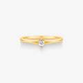 Anel Solitário Luz com Diamante em Ouro Amarelo 18K