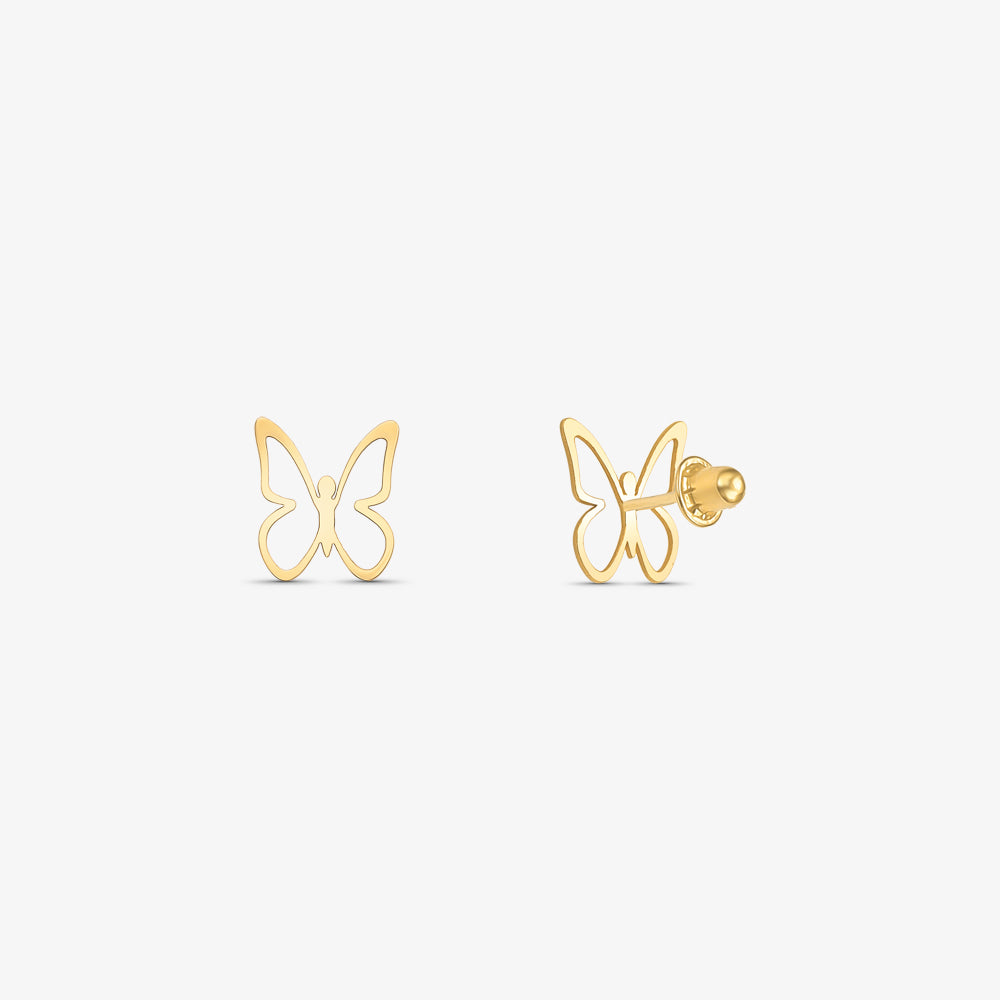 Brinco Baby Borboleta em Ouro Amarelo 18K