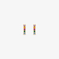 Brinco Baby Meia Argola com Pedras Coloridas em Ouro Amarelo 18K<