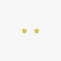Brinco Baby Estrela com Pedra Amarela em Ouro Amarelo 18K