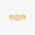 Anel Solitário Flamme com Diamante em Ouro Amarelo 18K