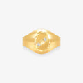 Anel Real Oval com Diamante em Ouro Amarelo 18K