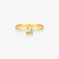 Anel Solitário Pétala com Diamante em Ouro Amarelo 18K