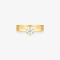 Anel Solitário Prisma em Ouro Amarelo 18K