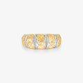 Anel Estamparia Vazado em Ouro Amarelo 18k