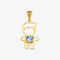 Pingente Menino Coração com Pedras em Ouro Amarelo 18K