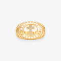 Anel Estamparia Cruz em Ouro Amarelo 18K