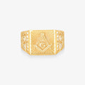 Anel Maçom Estamparia em Ouro Amarelo 18K