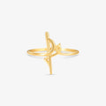 Anel Escrita Fé em Ouro Amarelo 18K