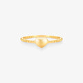 Anel Coração Liso com Bolinhas em Ouro Amarelo 18k