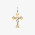 Pingente Cruz com Cristo Bicolor em Ouro 18K