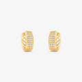 Brinco Argola P com Pedras em Ouro Amarelo 18K
