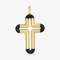 Pingente Cruz Vazada com Pedras em Ouro Amarelo 18K